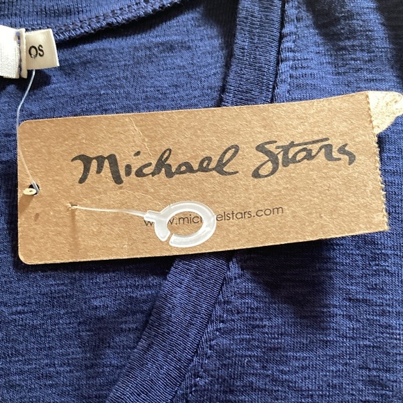 Michael Stars grommet soft v-neck tank is navy blue women’s new ruched - Picture 5 of 11